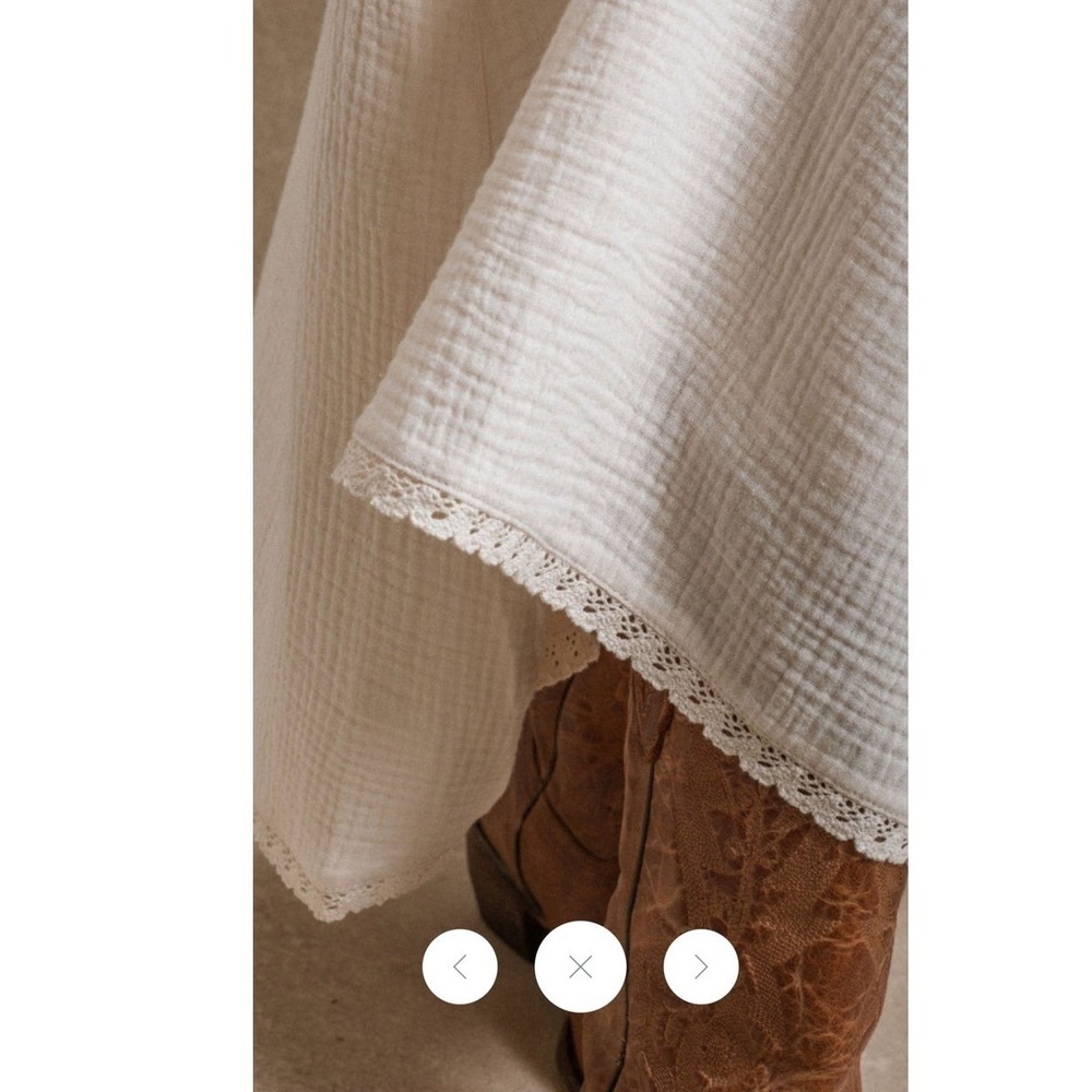 Neuflora Loveland Dress Small Gauze Smocked Puff Sleeve Cottage Prairie Boho - Picture 13 of 13